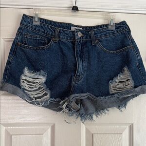 Forever 21 High Rise Distressed Denim Shorts